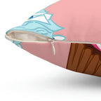 Cupcake Party Square Pillow Home Decor Pink Sweetheart