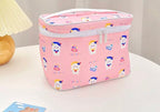 Cute Kawaii Character Pattern Cosmetic Makeup Bag Pink Sweetheart
