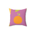 Cute Little Citrus Square Pillow - Pink Sweetheart