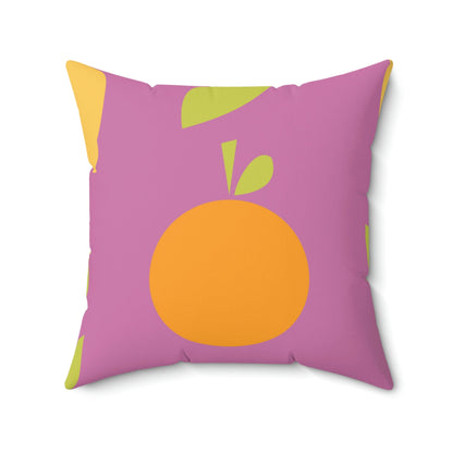 Cute Little Citrus Square Pillow Home Decor Pink Sweetheart