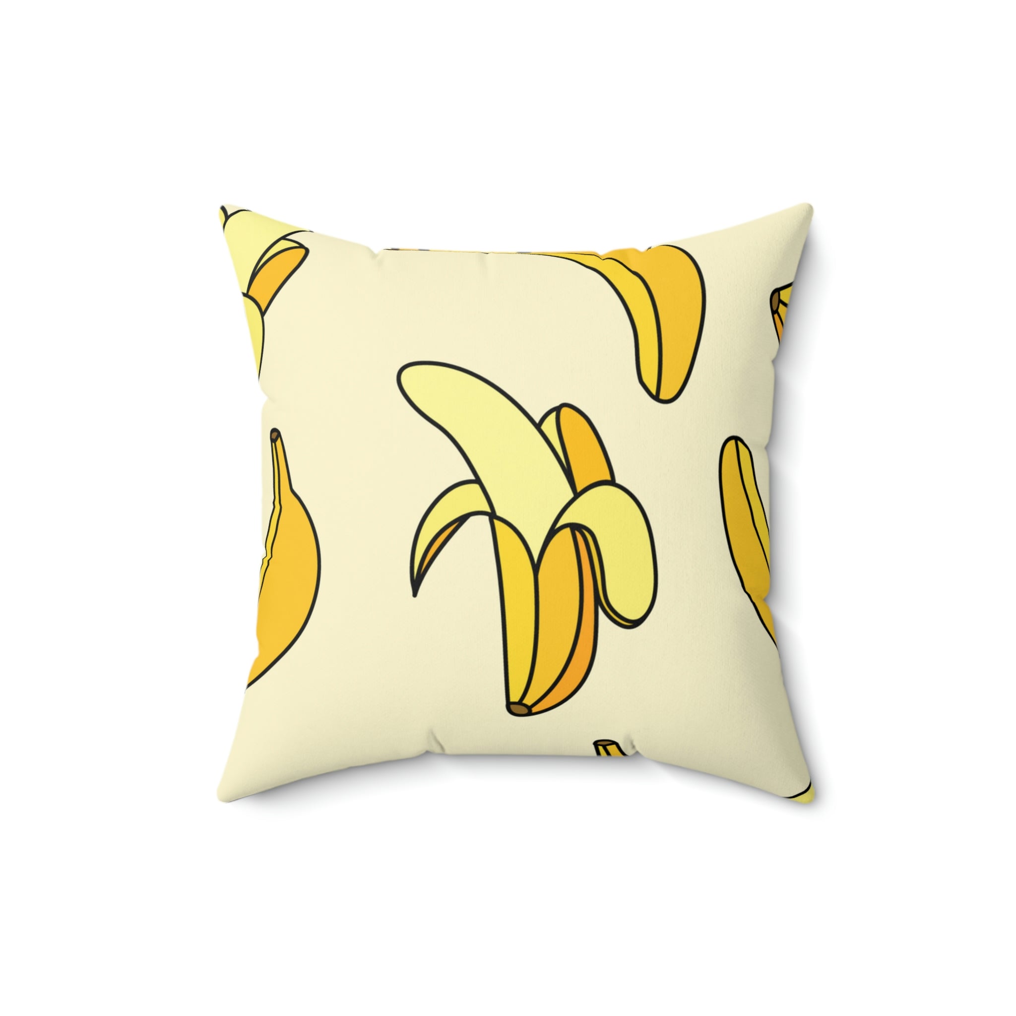 Cute Yellow Banana Square Pillow Home Decor Pink Sweetheart