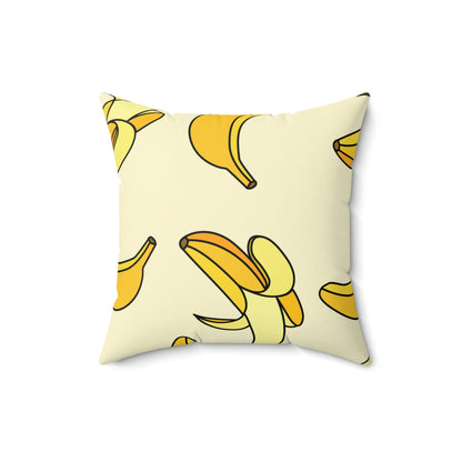 Cute Yellow Banana Square Pillow Home Decor Pink Sweetheart