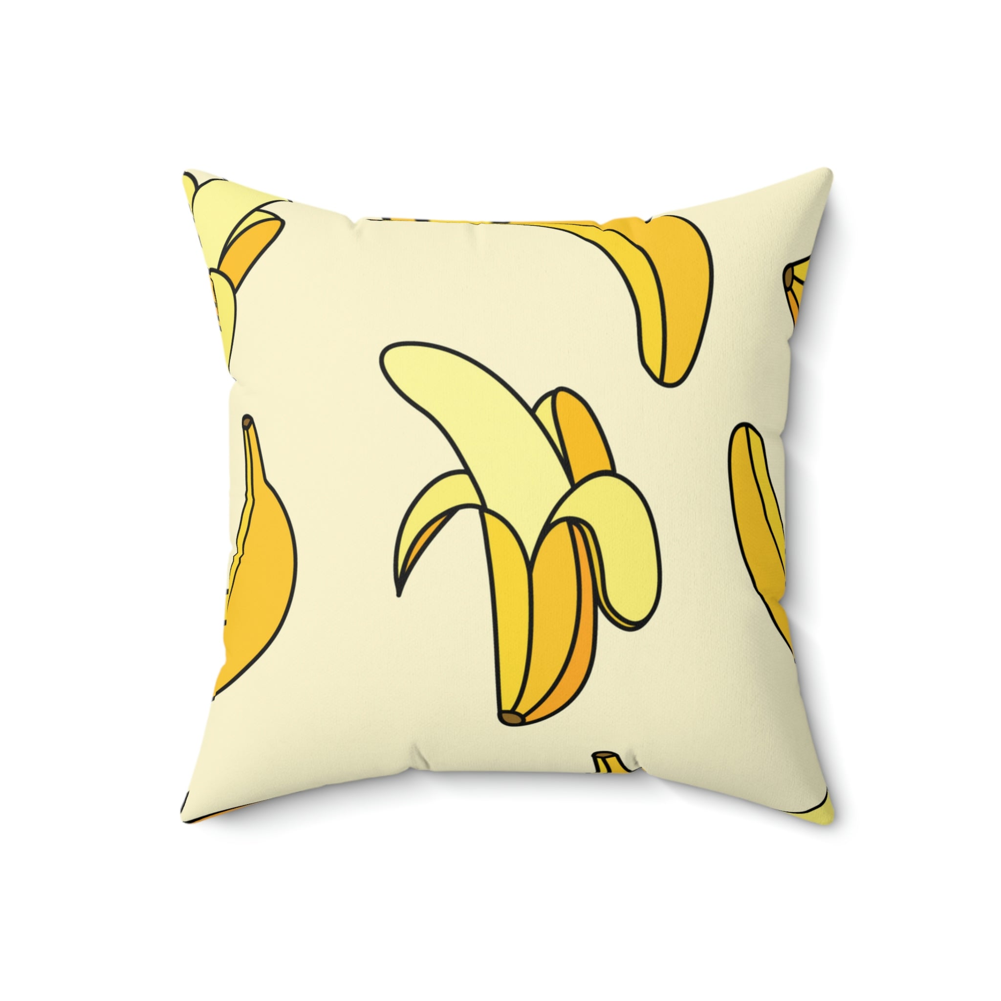 Cute Yellow Banana Square Pillow Home Decor Pink Sweetheart