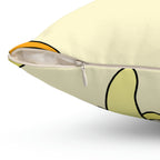 Cute Yellow Banana Square Pillow Home Decor Pink Sweetheart