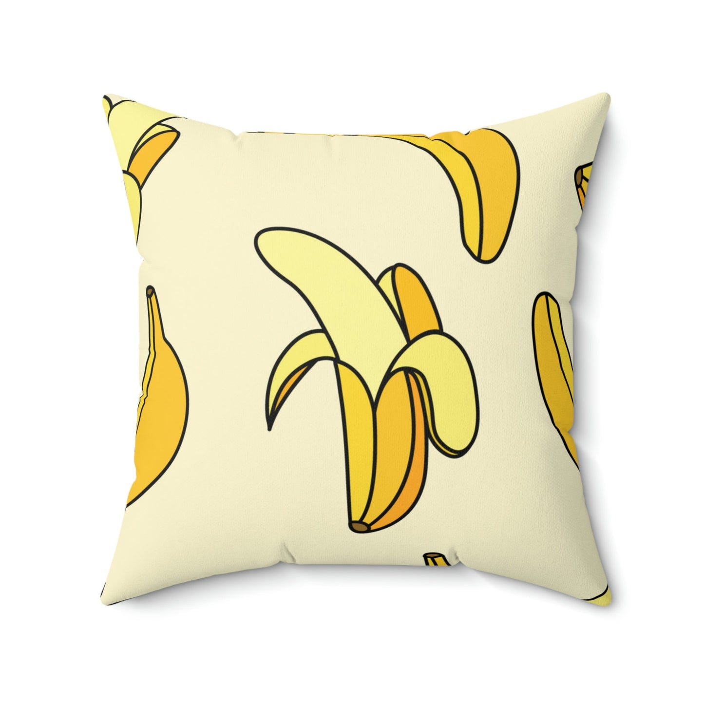 Cute Yellow Banana Square Pillow Home Decor Pink Sweetheart