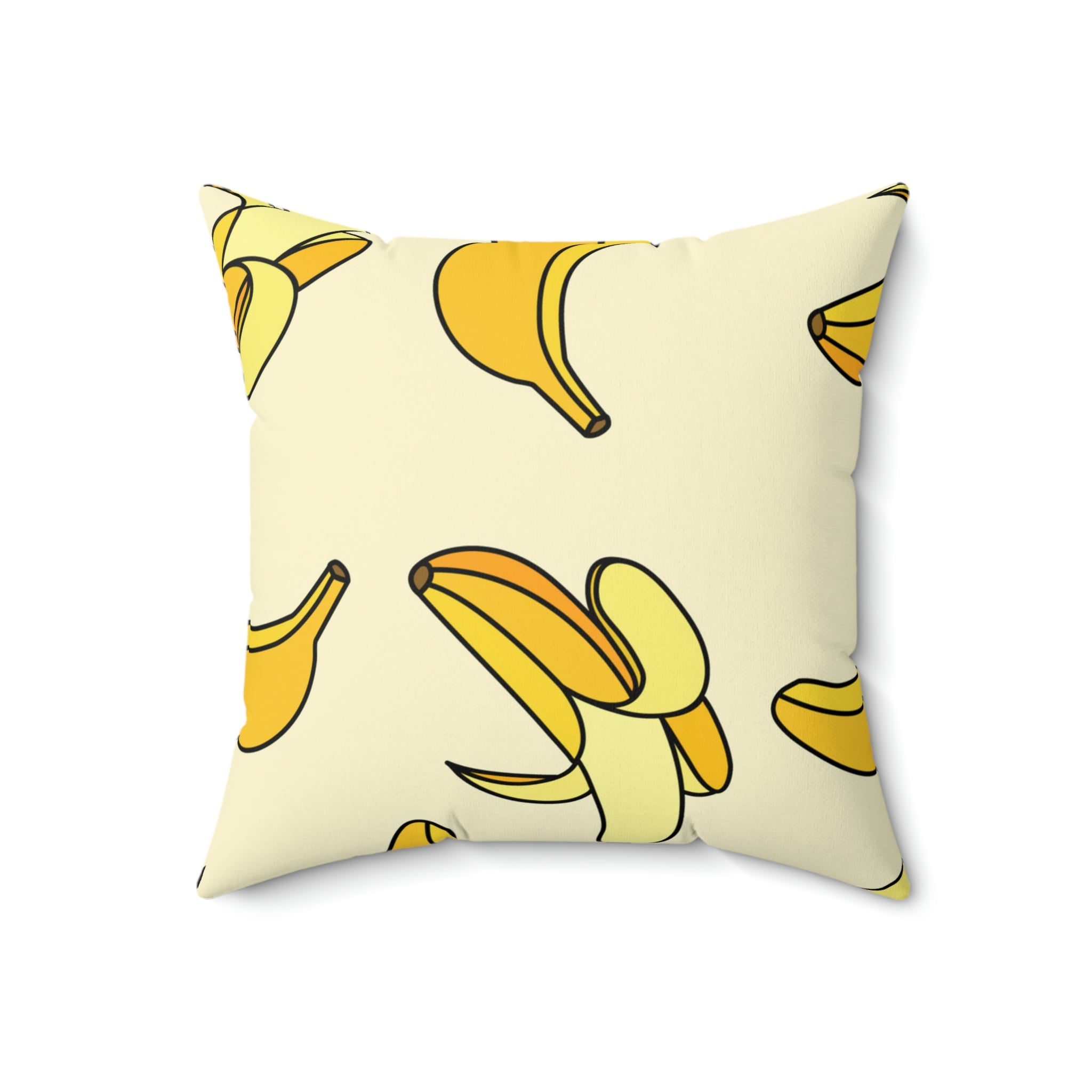 Cute Yellow Banana Square Pillow Home Decor Pink Sweetheart