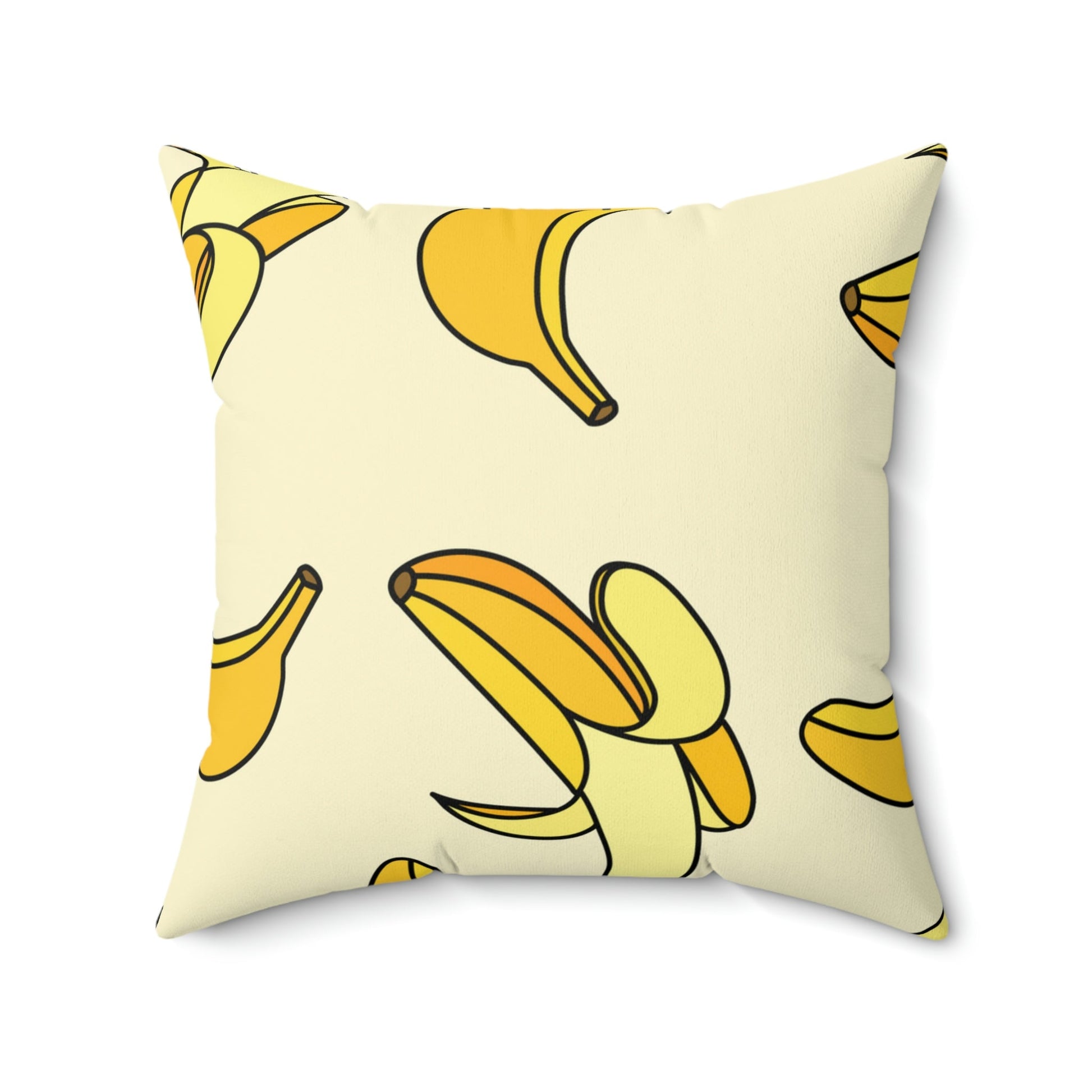 Cute Yellow Banana Square Pillow Home Decor Pink Sweetheart