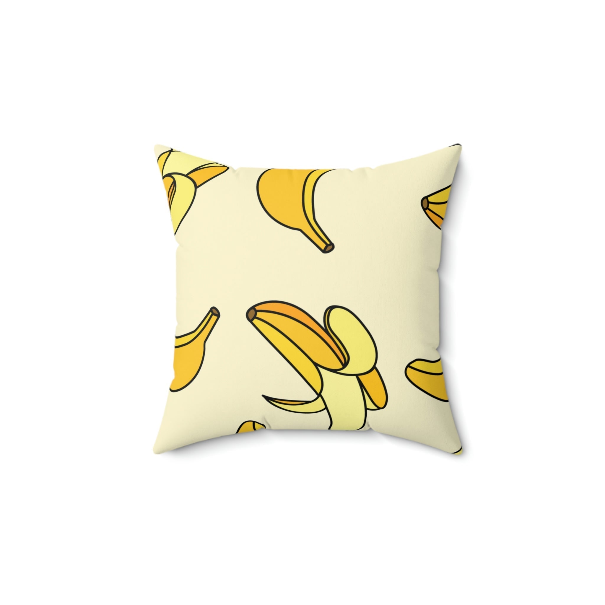 Cute Yellow Banana Square Pillow Home Decor Pink Sweetheart