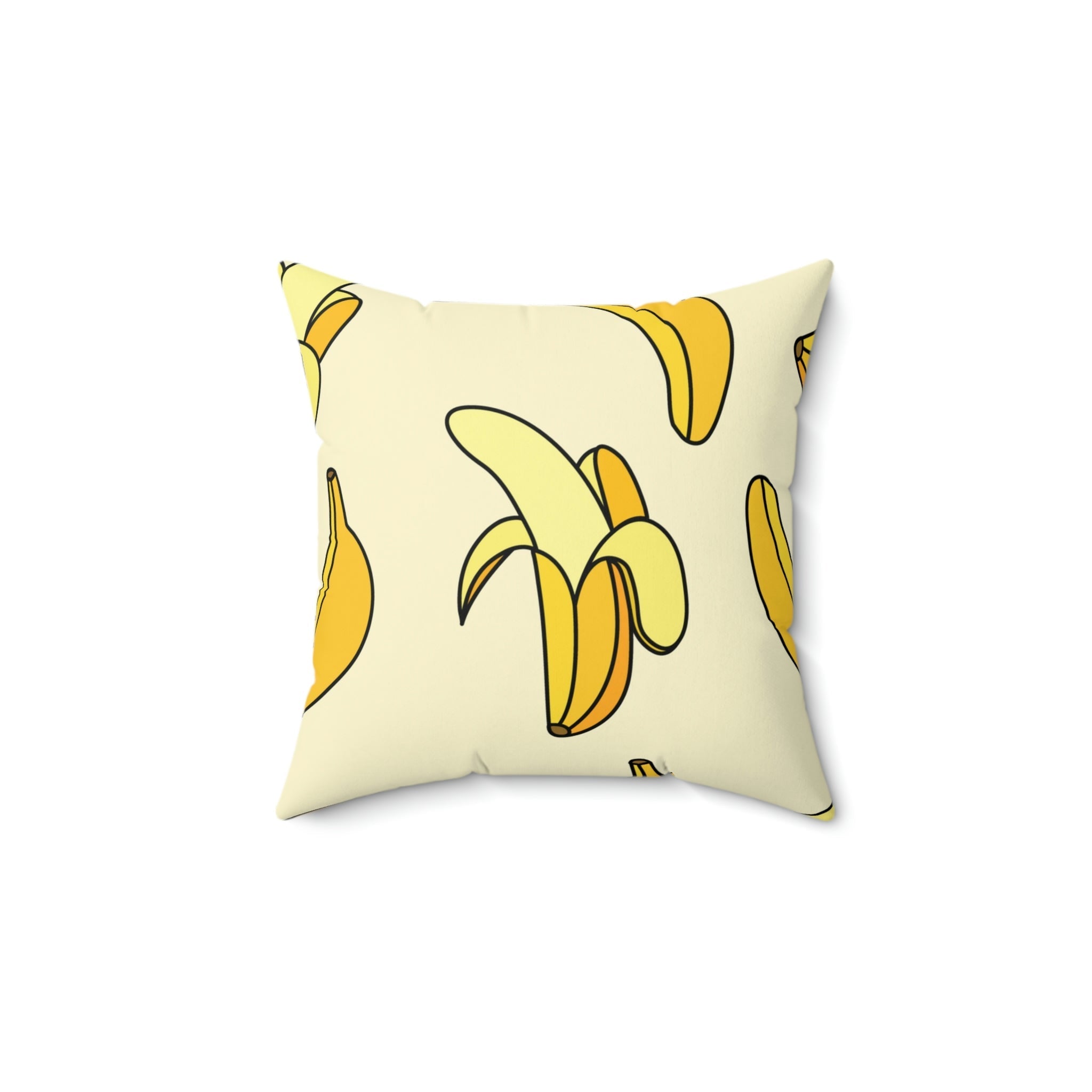Cute Yellow Banana Square Pillow Home Decor Pink Sweetheart