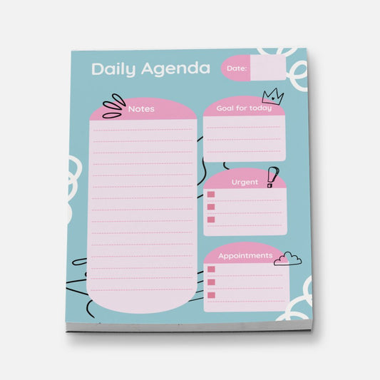 Daily Agenda Doodle Mini Stationery Notepad Notebooks & Notepads Pink Sweetheart