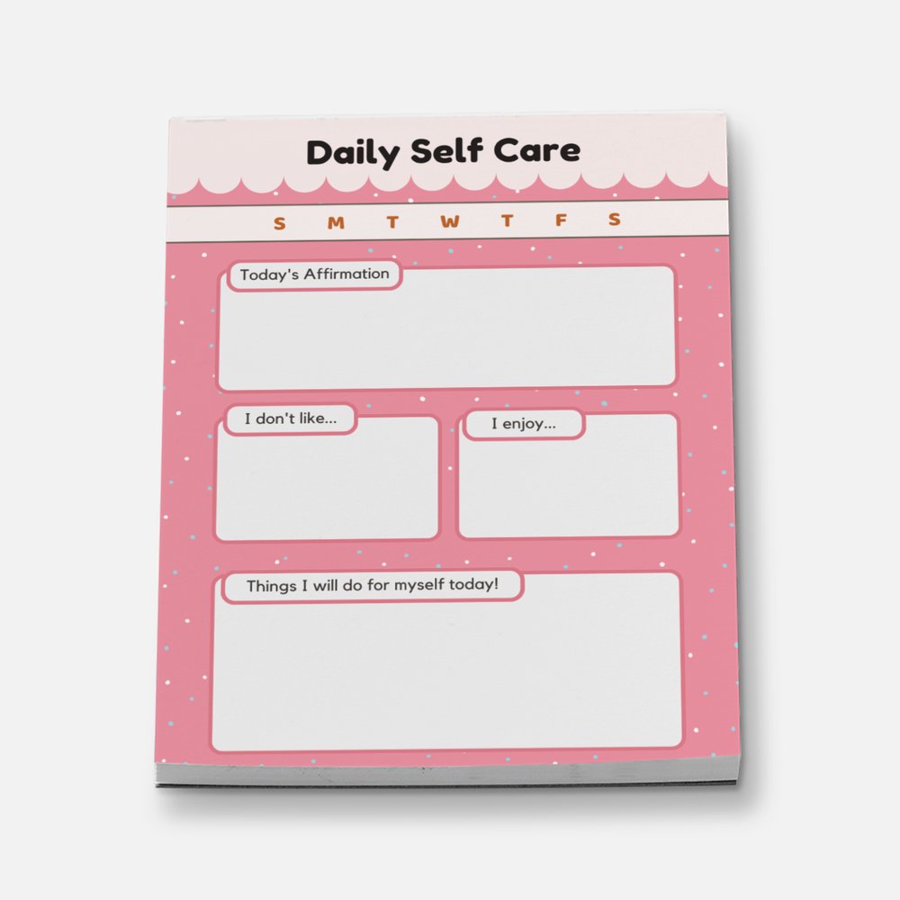 Daily Self Care Mini Stationery Notepad Notebooks & Notepads Pink Sweetheart
