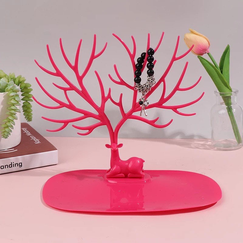 Deer Antler Jewelry Storage Display Stand Jewelry Holders Pink Sweetheart