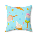 Delicious Frozen Dairy Treats Square Pillow Home Decor Pink Sweetheart