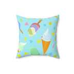 Delicious Frozen Dairy Treats Square Pillow Home Decor Pink Sweetheart
