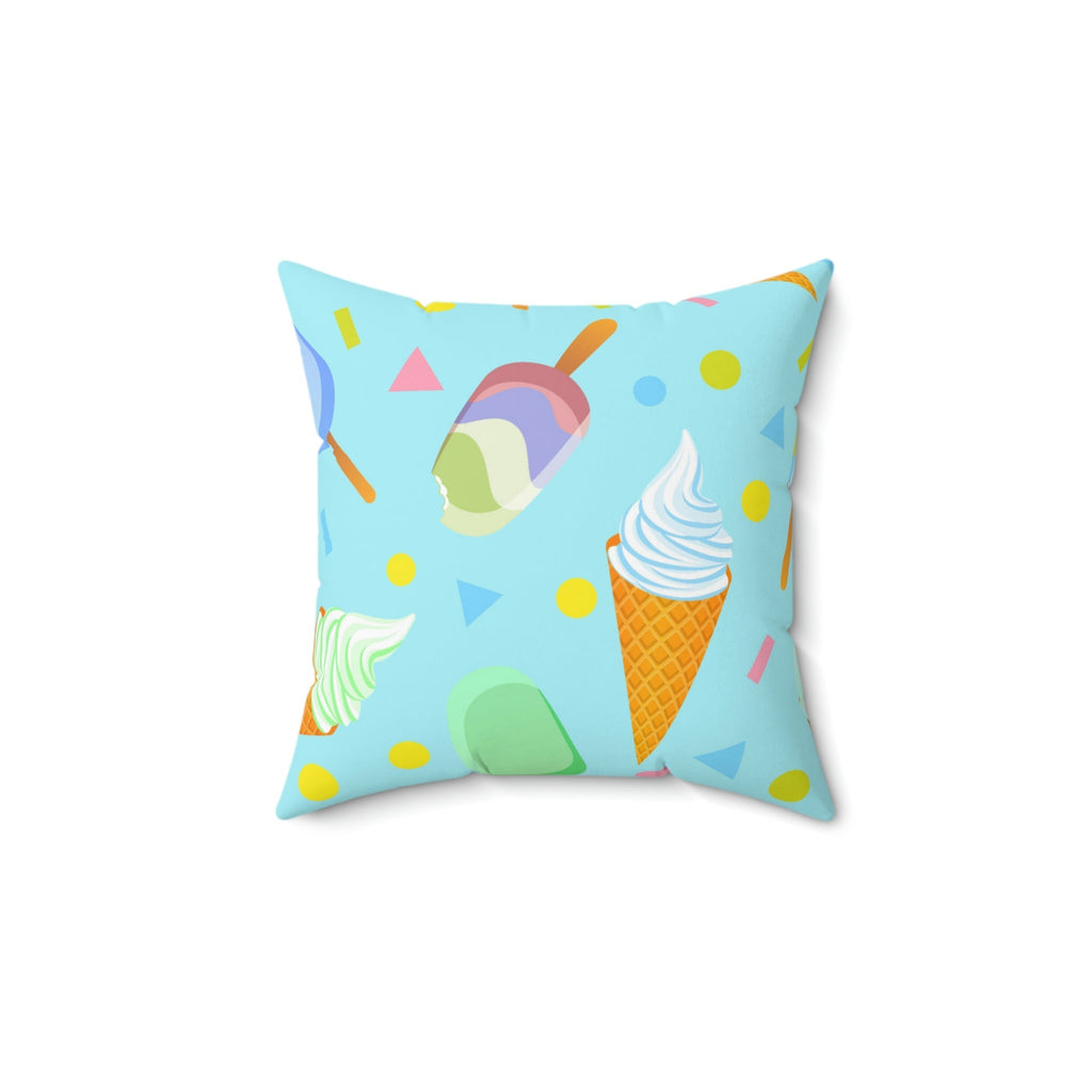 Delicious Frozen Dairy Treats Square Pillow Home Decor Pink Sweetheart