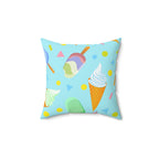 Delicious Frozen Dairy Treats Square Pillow Home Decor Pink Sweetheart