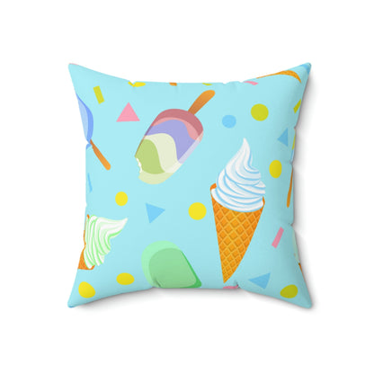 Delicious Frozen Dairy Treats Square Pillow Home Decor Pink Sweetheart