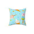 Delicious Frozen Dairy Treats Square Pillow - Pink Sweetheart