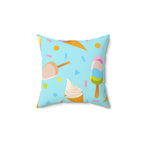 Delicious Frozen Dairy Treats Square Pillow Home Decor Pink Sweetheart