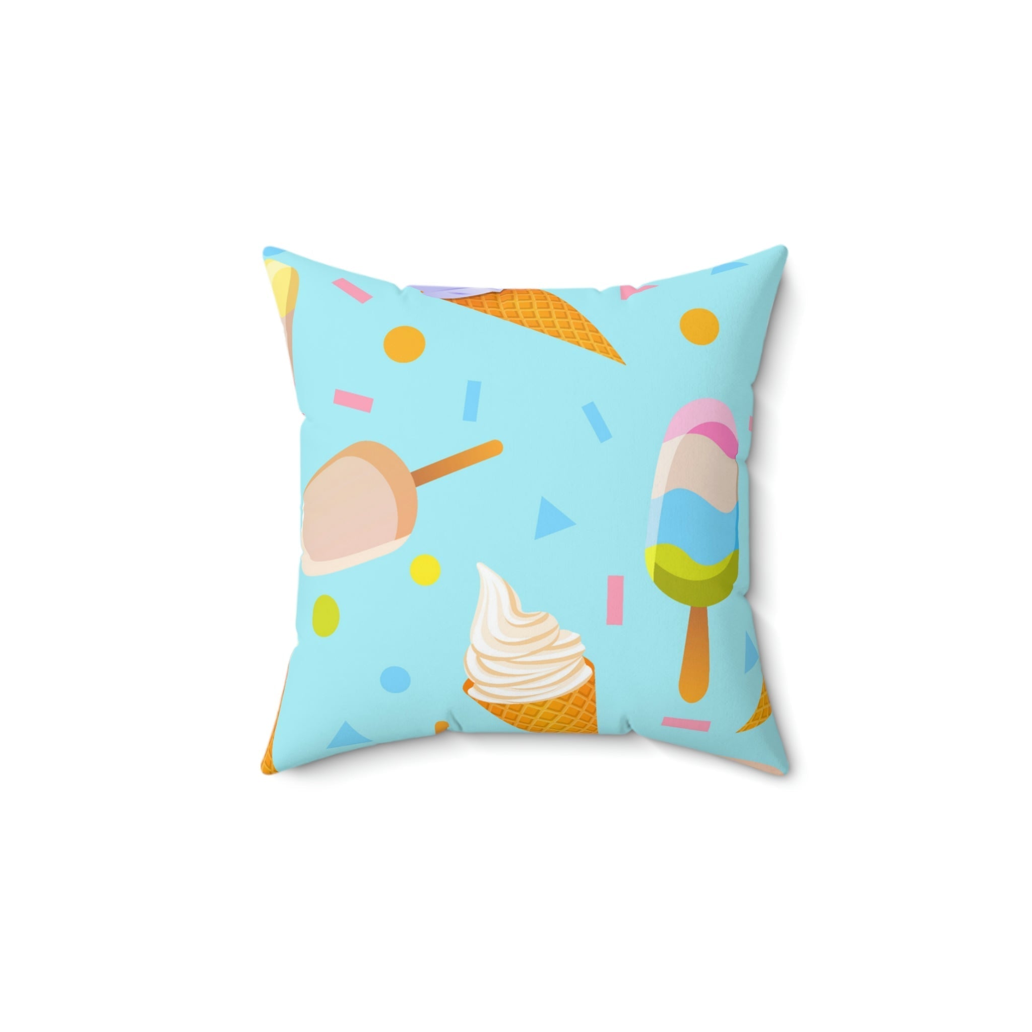 Delicious Frozen Dairy Treats Square Pillow Home Decor Pink Sweetheart