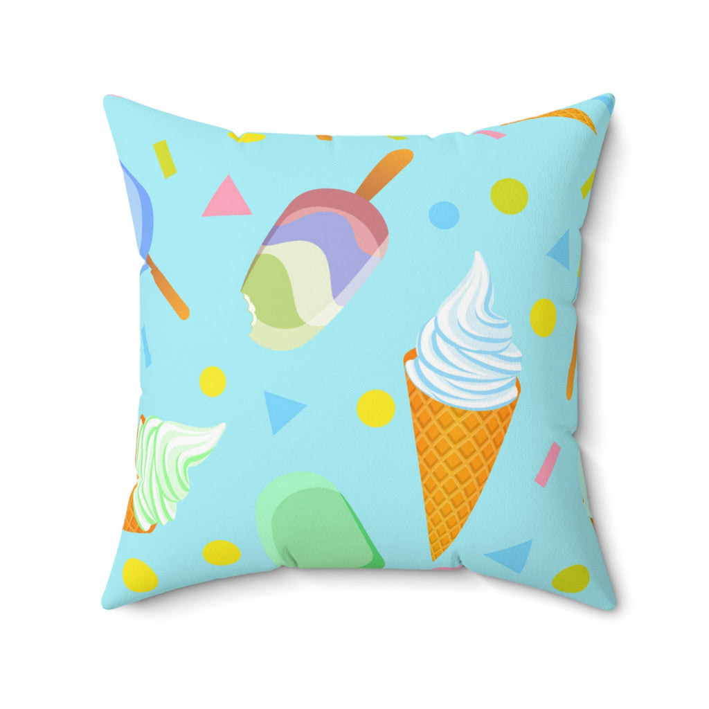 Delicious Frozen Dairy Treats Square Pillow Home Decor Pink Sweetheart