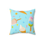 Delicious Frozen Dairy Treats Square Pillow Home Decor Pink Sweetheart