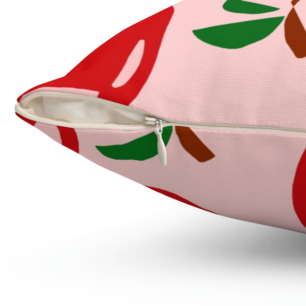 Delicious Red Apples Square Pillow Home Decor Pink Sweetheart