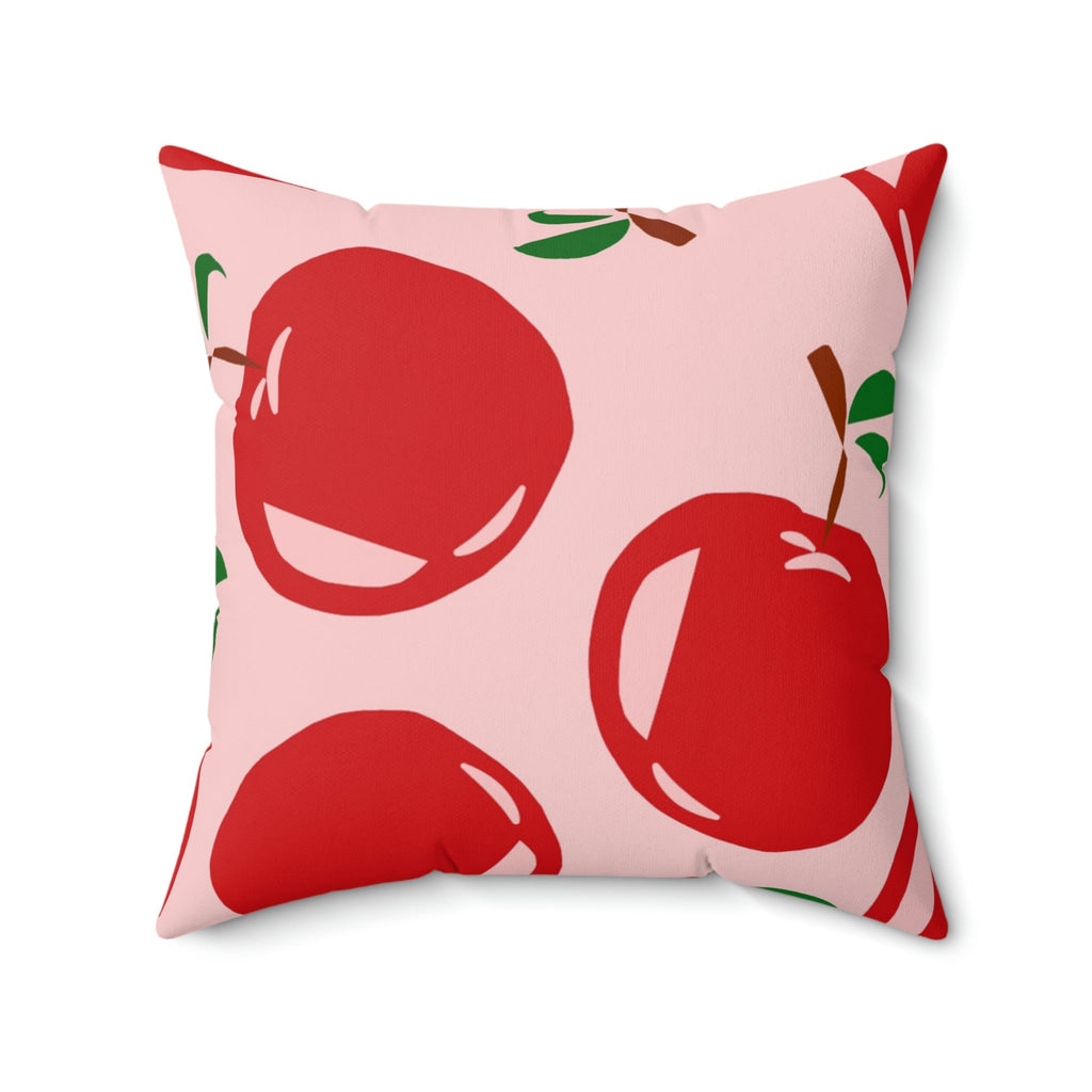 Delicious Red Apples Square Pillow Home Decor Pink Sweetheart