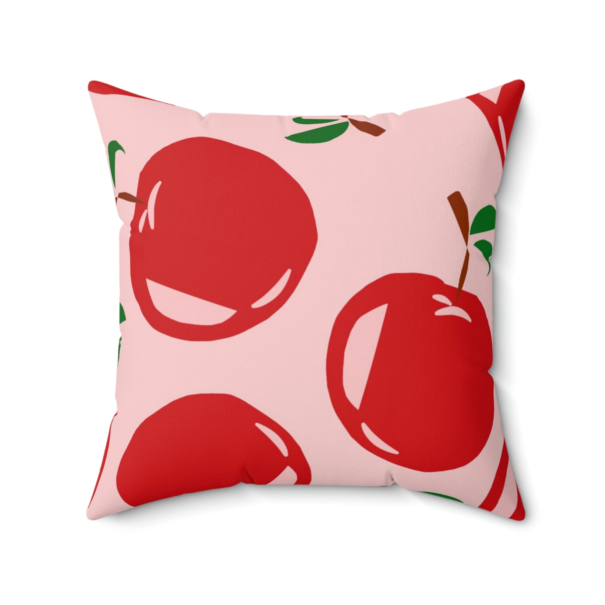 Delicious Red Apples Square Pillow Home Decor Pink Sweetheart