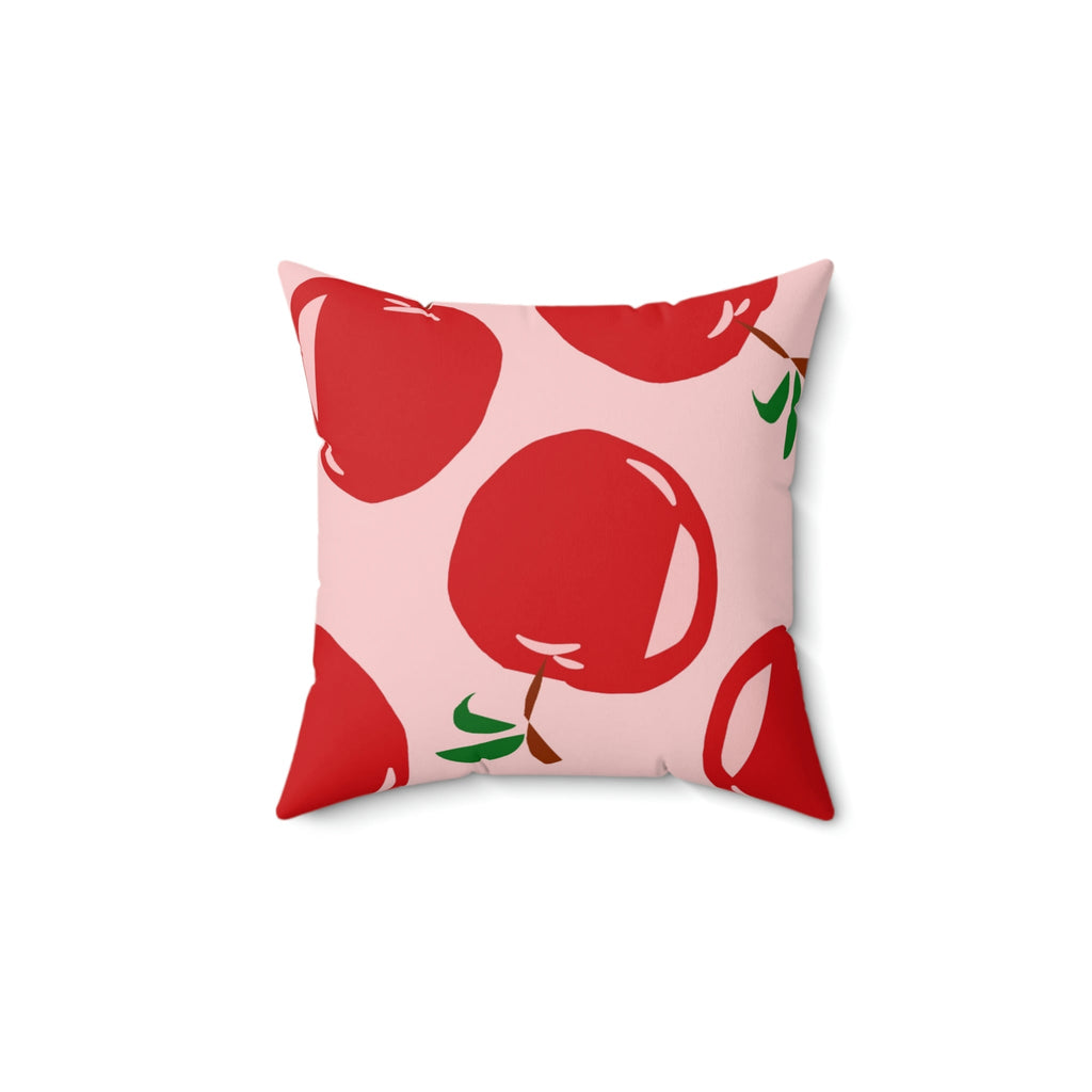 Delicious Red Apples Square Pillow Home Decor Pink Sweetheart