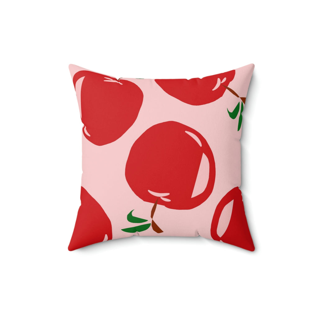 Delicious Red Apples Square Pillow Home Decor Pink Sweetheart