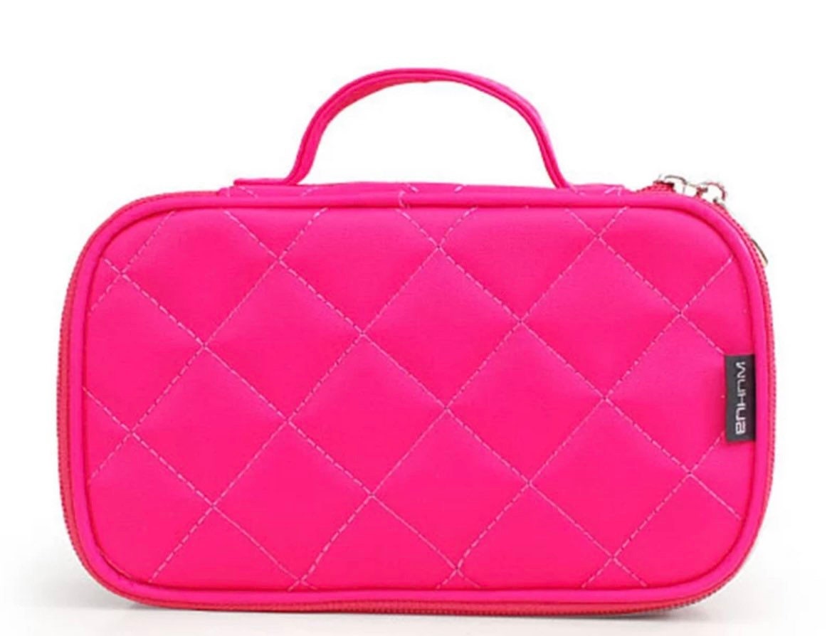 Deluxe Quilted Makeup Storage Bag Cosmetic & Toiletry Bags Pink Sweetheart