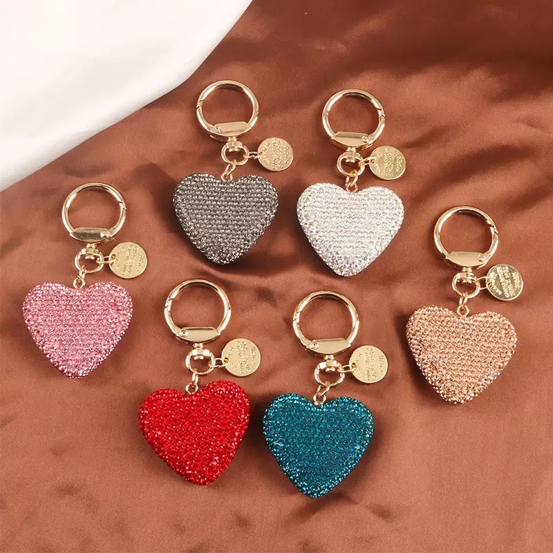 Diamond Heart Keychain Keychains Pink Sweetheart