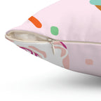 Donuts and Sprinkles Square Pillow Home Decor Pink Sweetheart