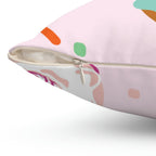 Donuts and Sprinkles Square Pillow Home Decor Pink Sweetheart