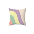 Down Rainbow Hill Square Pillow - Pink Sweetheart