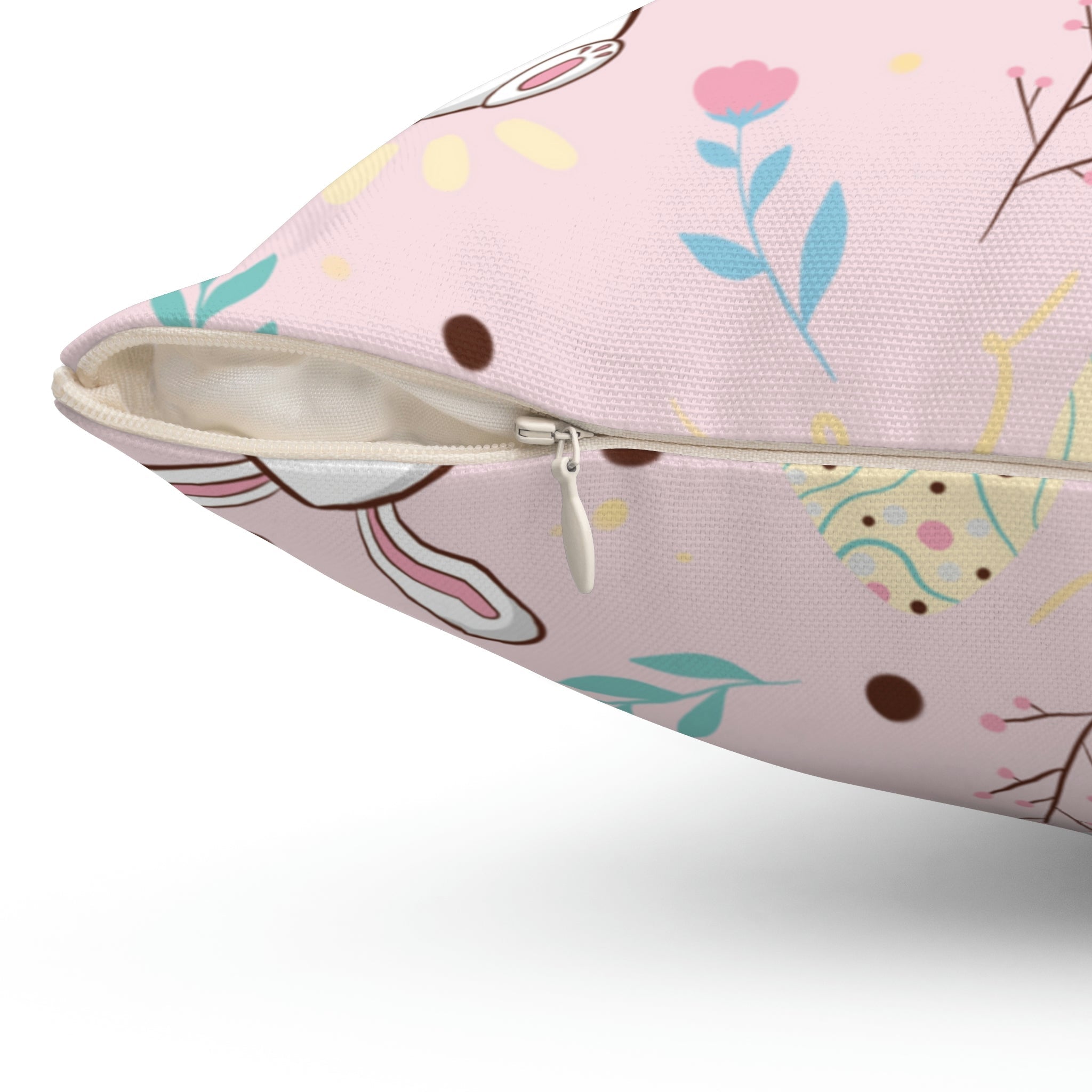 Easter Bunny Extravaganza Square Pillow Home Decor Pink Sweetheart