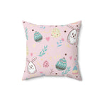 Easter Bunny Extravaganza Square Pillow Home Decor Pink Sweetheart