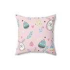 Easter Bunny Extravaganza Square Pillow Home Decor Pink Sweetheart