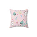 Easter Bunny Extravaganza Square Pillow - Pink Sweetheart