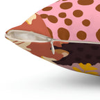 Falling in Love Autumn Square Pillow Home Decor Pink Sweetheart