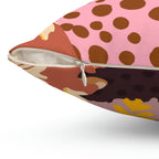 Falling in Love Autumn Square Pillow Home Decor Pink Sweetheart