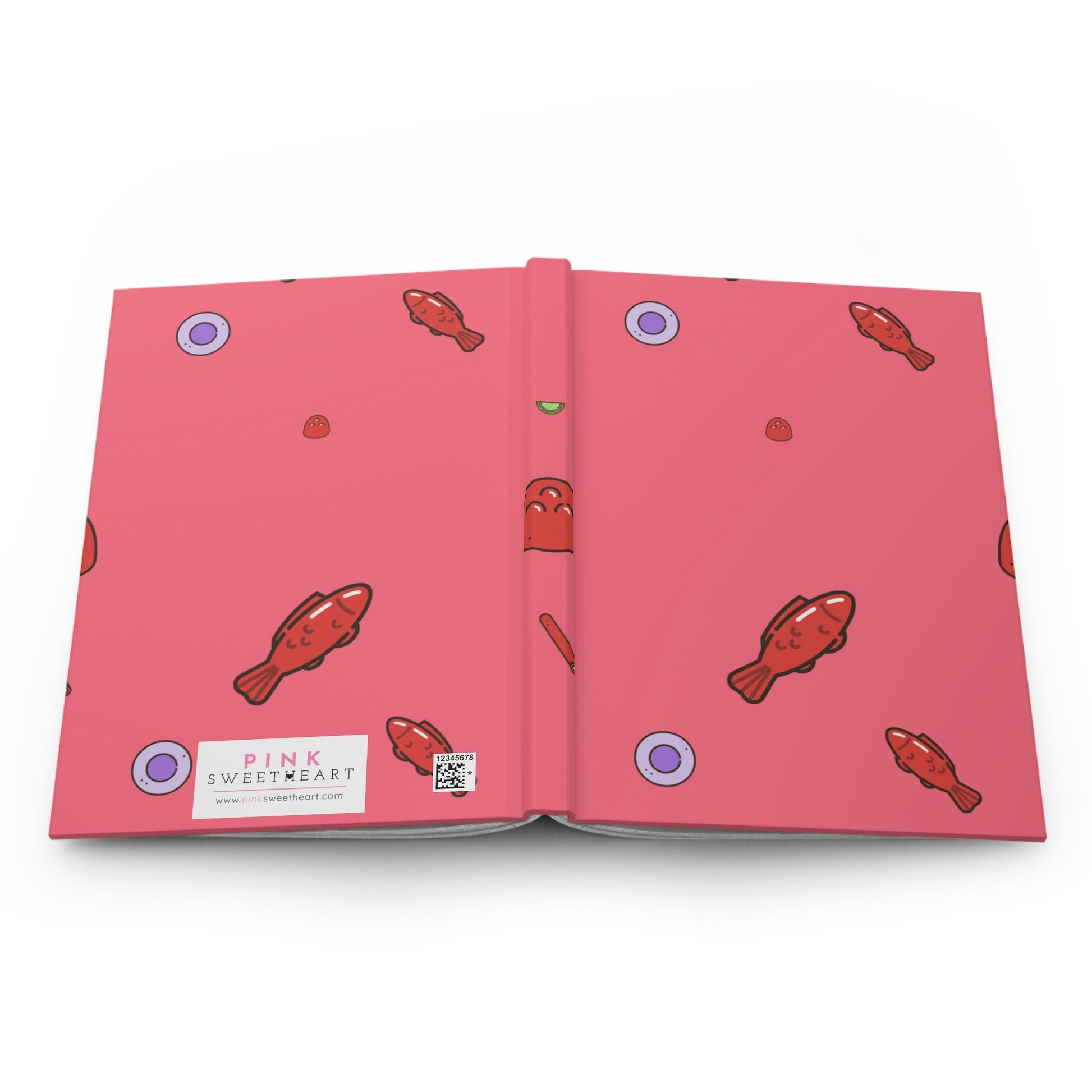 Fish Gummies Hardcover Matte Journal Paper products Pink Sweetheart