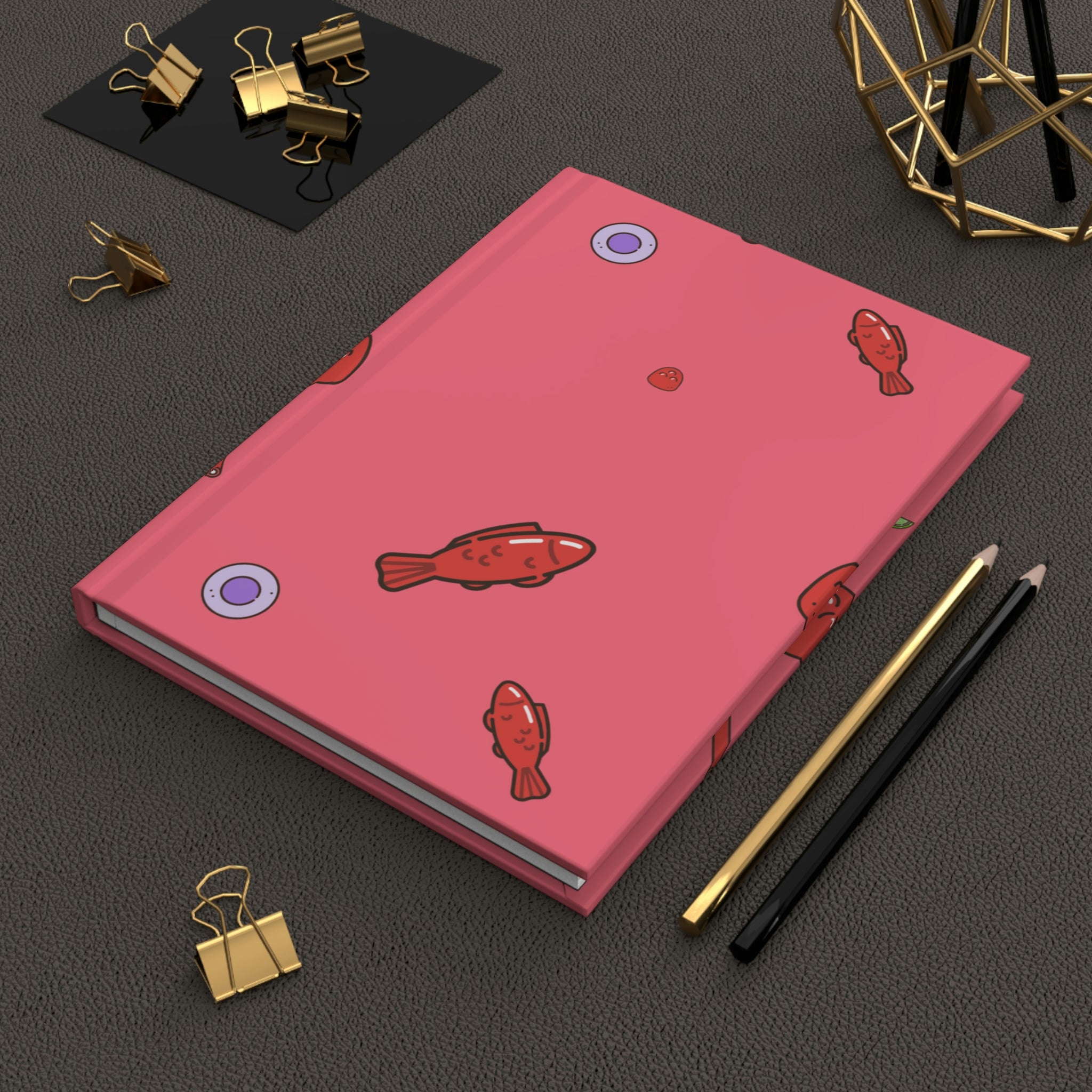 Fish Gummies Hardcover Matte Journal Paper products Pink Sweetheart