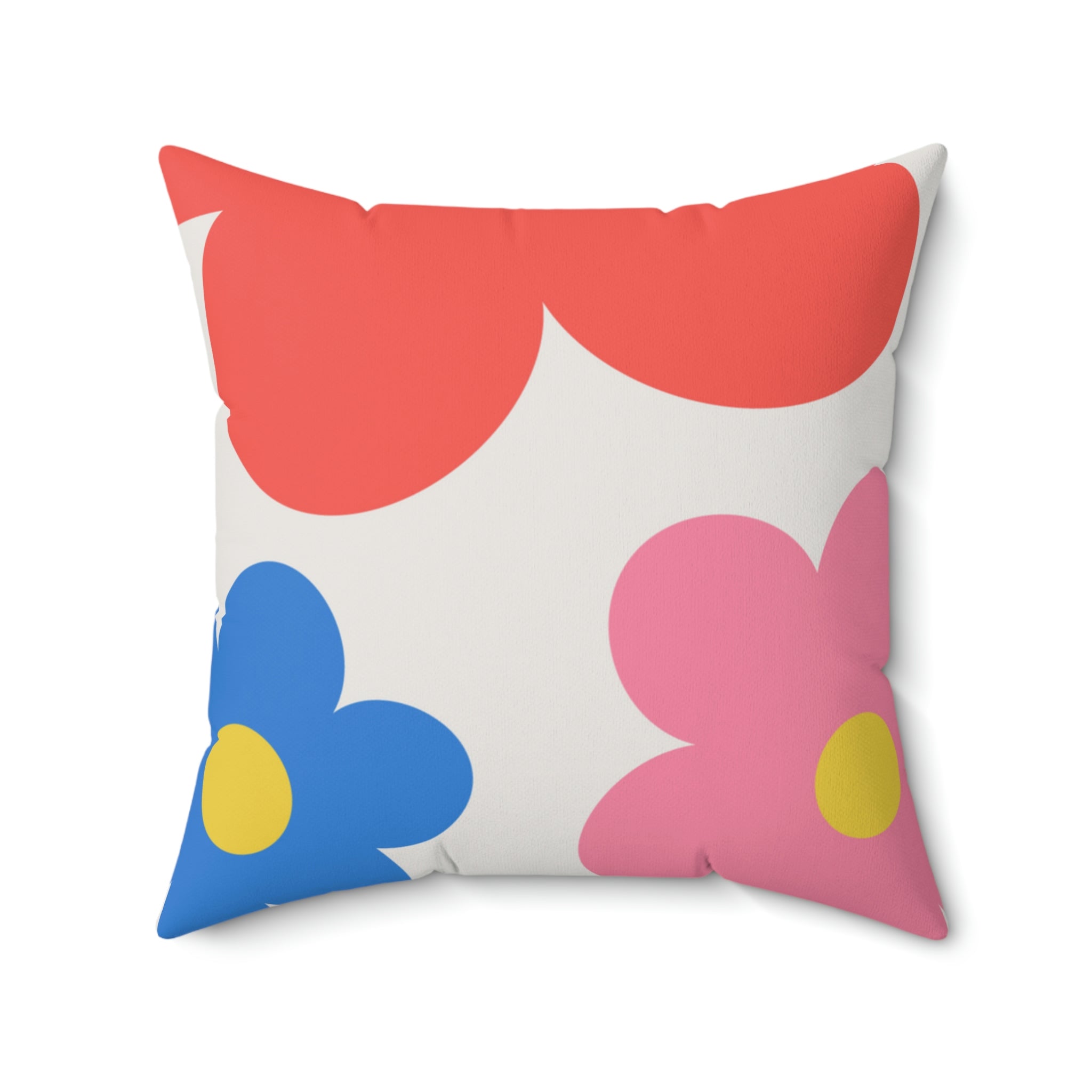 Flower Doodles Square Pillow Home Decor Pink Sweetheart