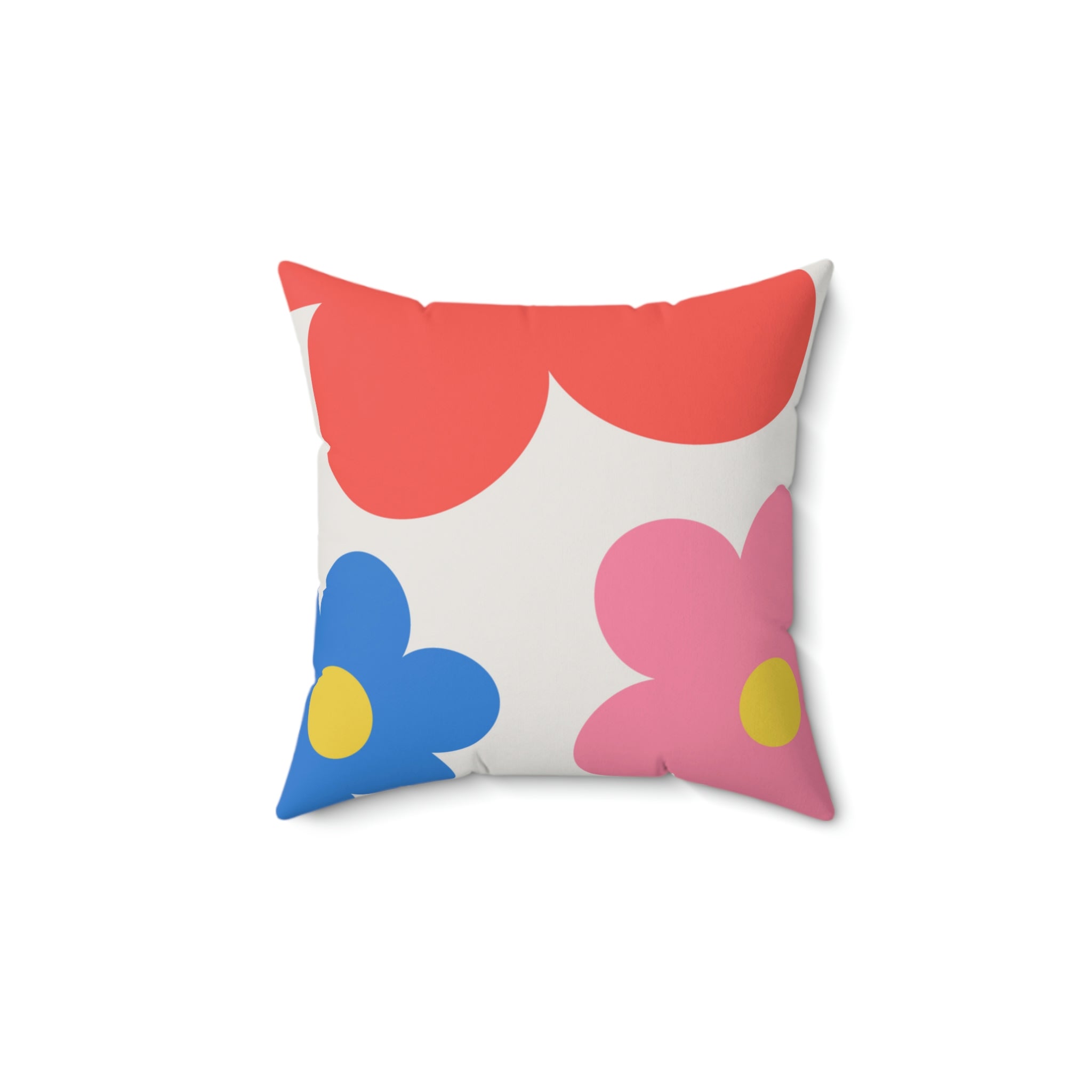 Flower Doodles Square Pillow Home Decor Pink Sweetheart