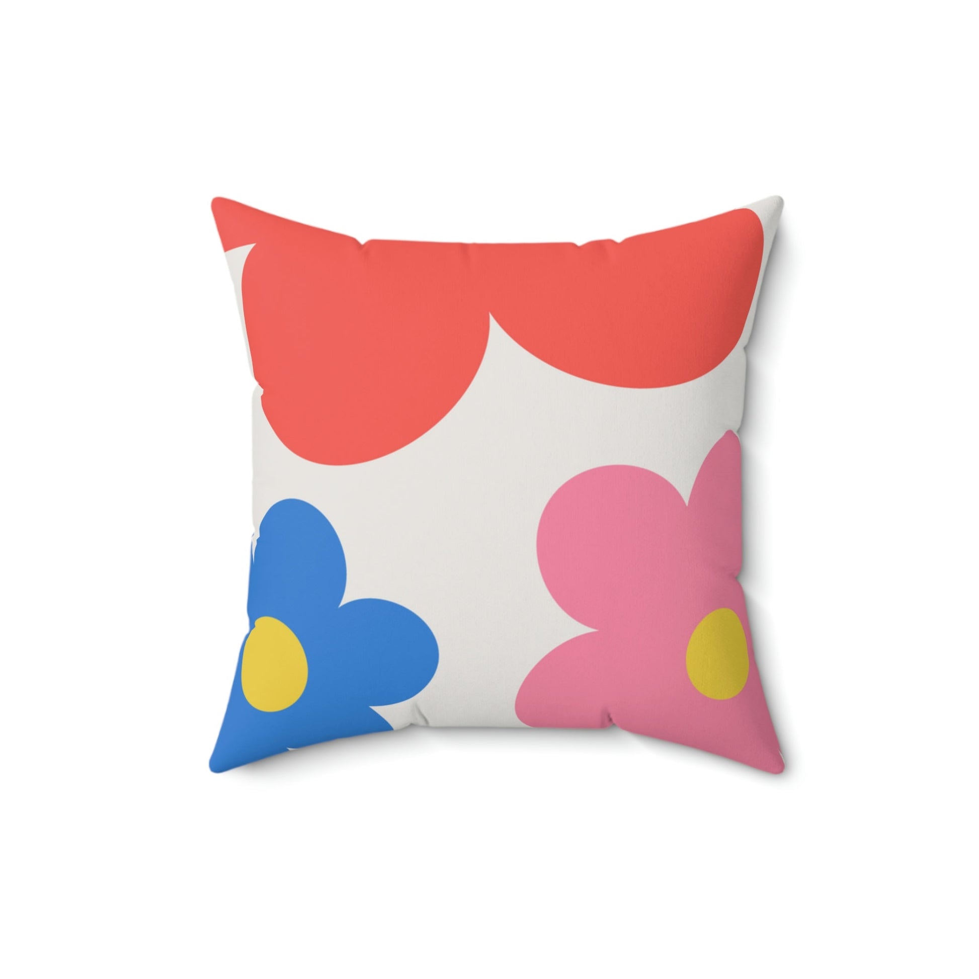 Flower Doodles Square Pillow Home Decor Pink Sweetheart