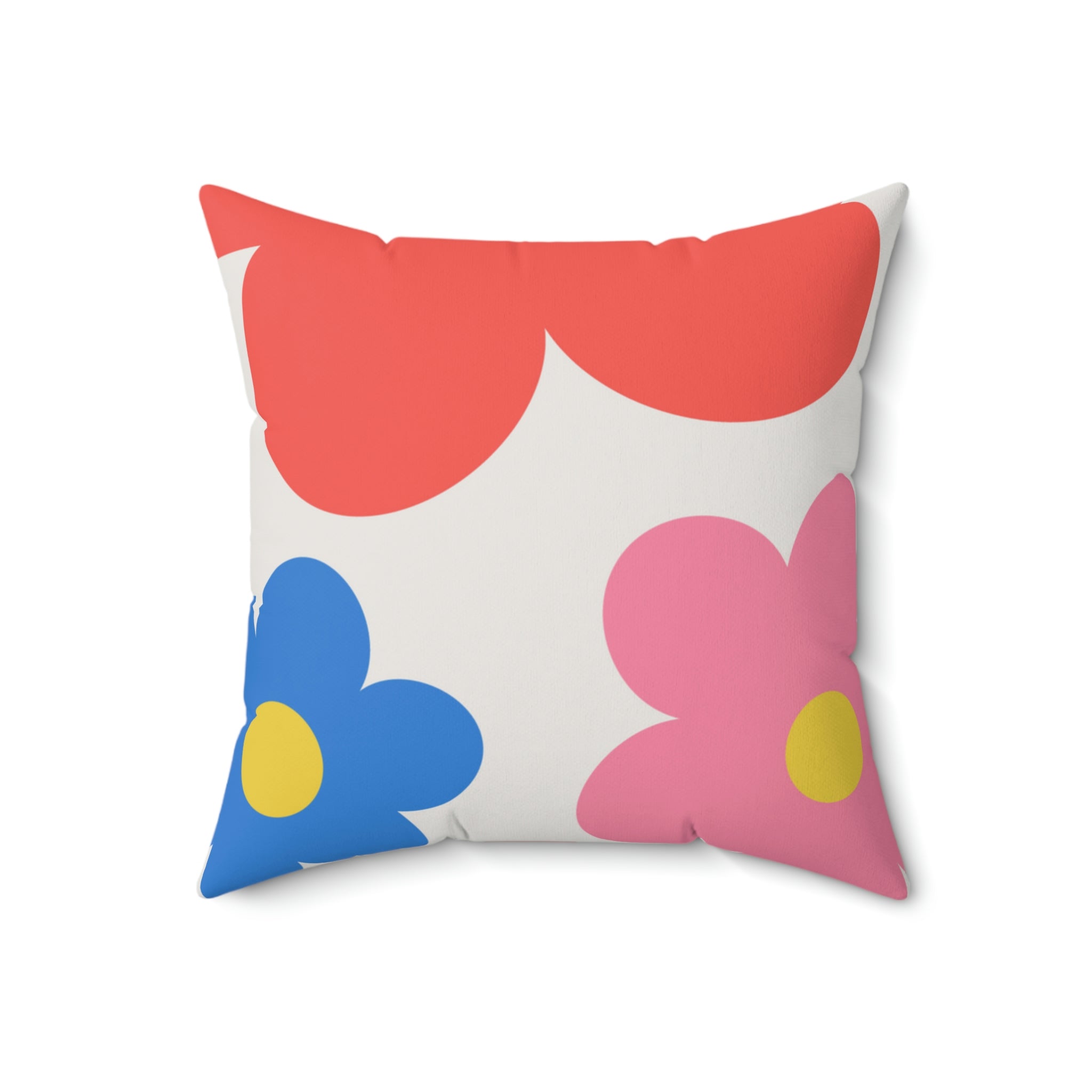 Flower Doodles Square Pillow Home Decor Pink Sweetheart