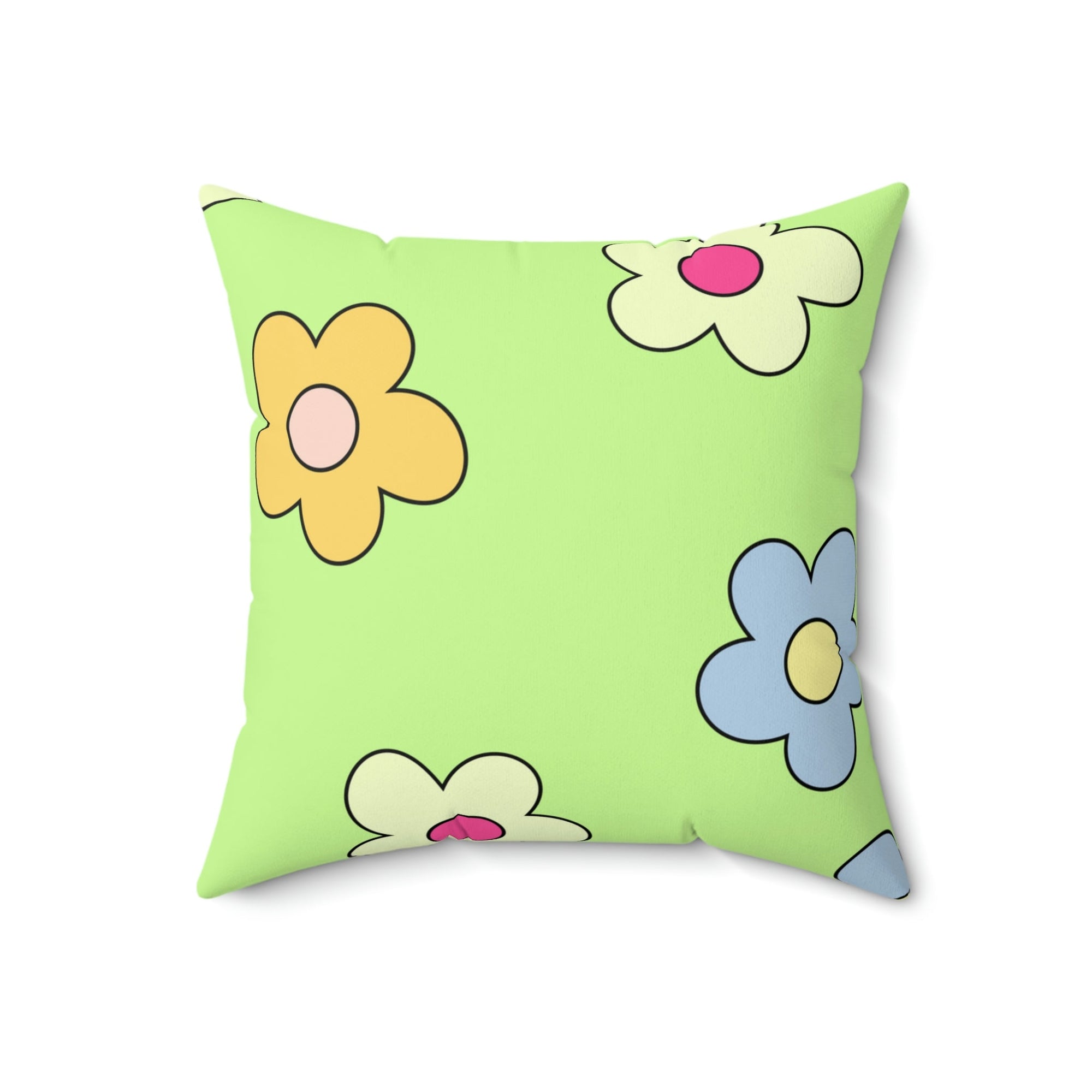 Flower Power Square Pillow Home Decor Pink Sweetheart