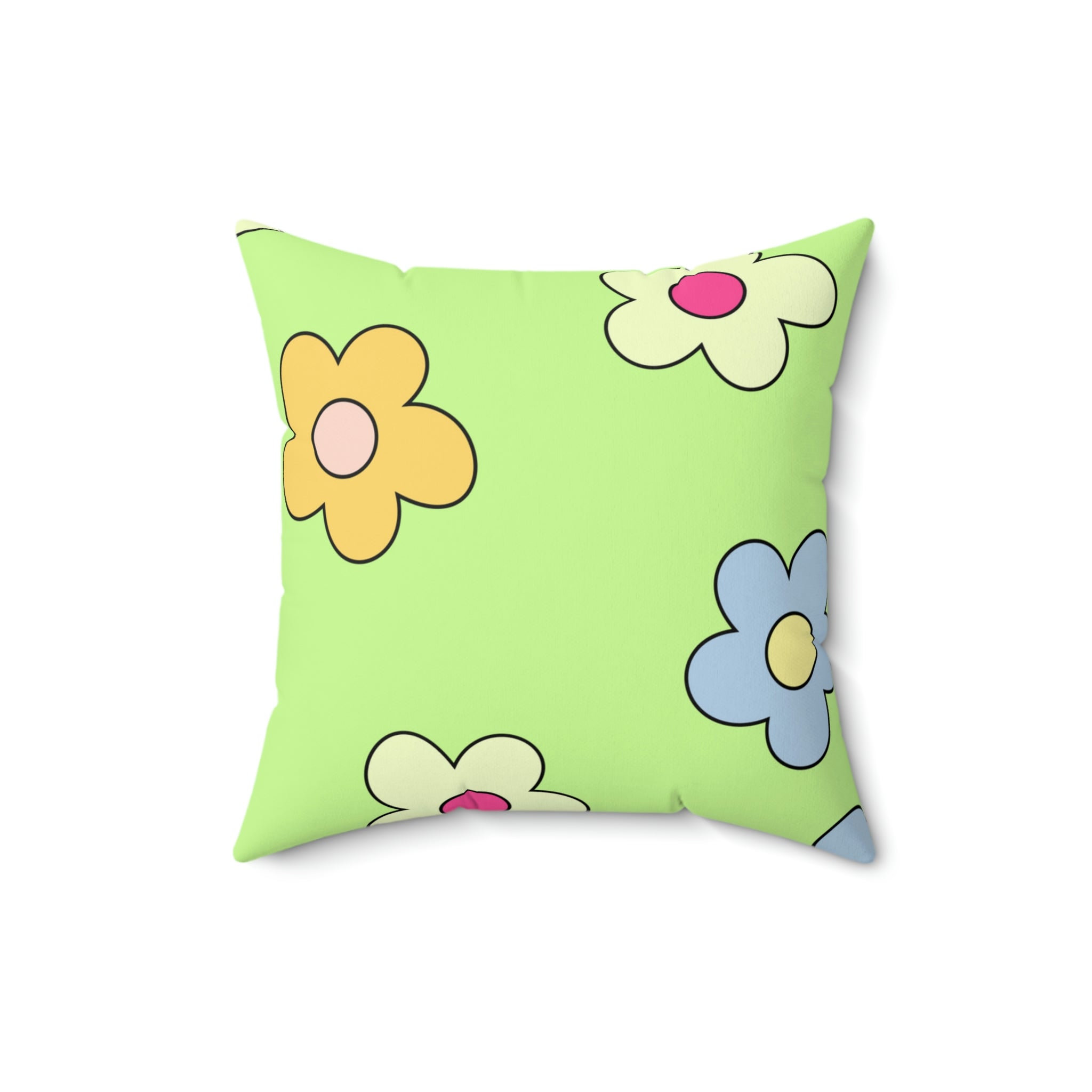 Flower Power Square Pillow Home Decor Pink Sweetheart